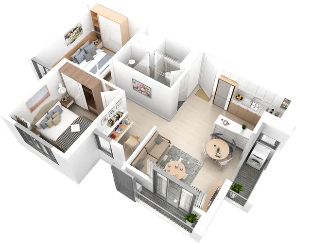 Mặt bằng Aqua Bay: Căn Aqua 58 m² · 2PN