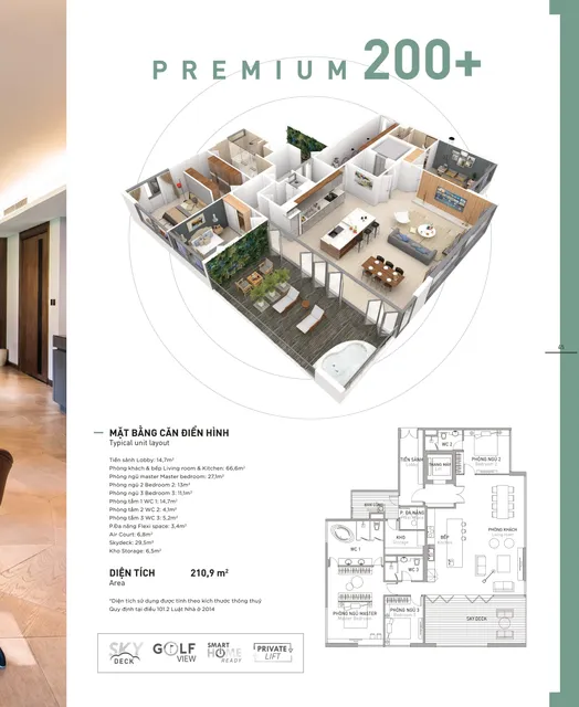 Mặt bằng Aqua Bay: Park Premium · căn 200+ m²