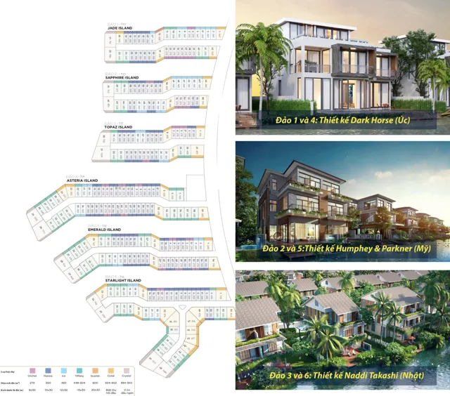 Mặt bằng Biệt thự đảo: Các đảo nhỏ và 3 phong cách thiết kế