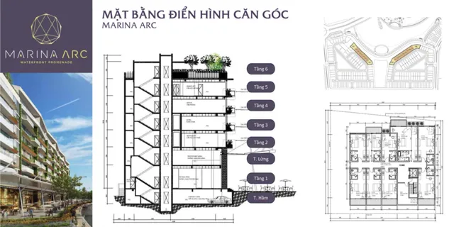 Mặt bằng Marina Arc: Shop căn góc