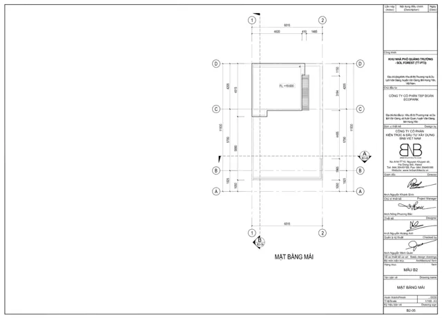 Mặt bằng Rừng Thông: Mẫu B2 · tầng mái