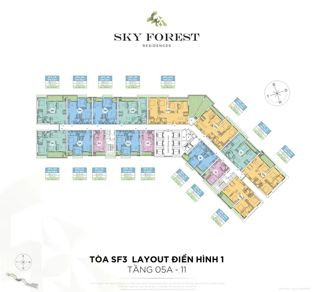 Mặt bằng Sky Forest: Tầng điển hình SF3