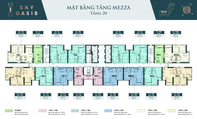 Mặt bằng Sky Oasis: Tầng Mezza · S3