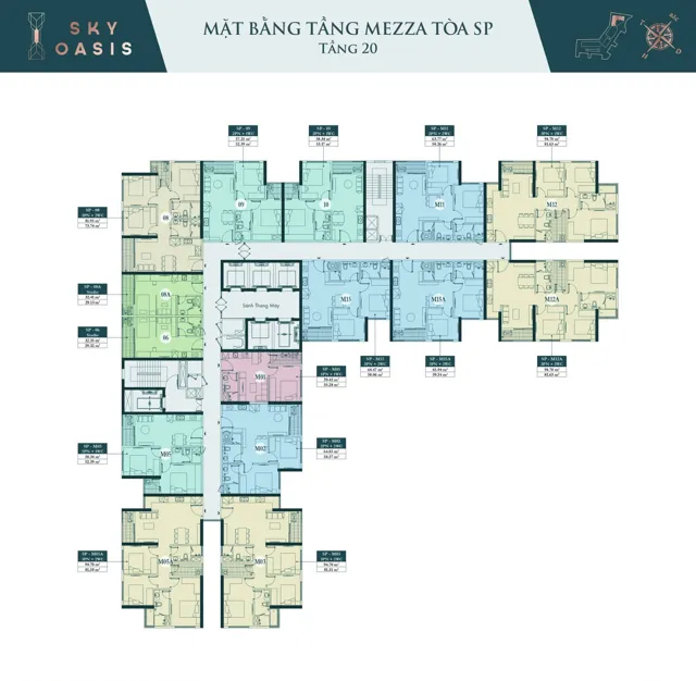 Mặt bằng Sky Oasis: Tầng Mezza · SP