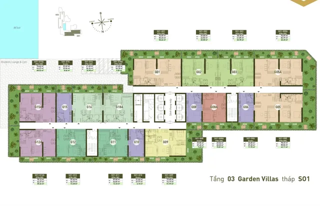 Mặt bằng Sol Forest: Tầng 3 Garden Villa · SO1