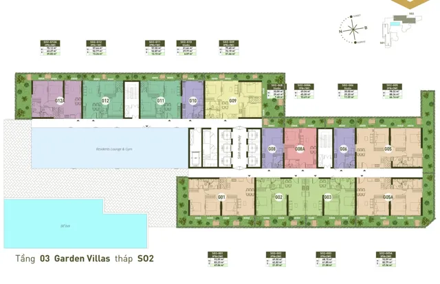 Mặt bằng Sol Forest: Tầng 3 Garden Villa · SO2