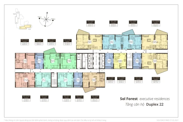 Mặt bằng Sol Forest: Tầng Duplex 22 · SO1