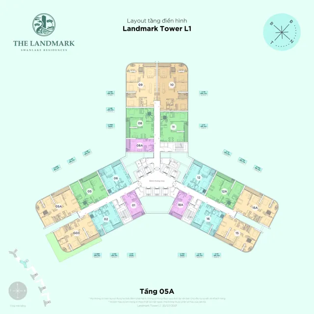 Mặt bằng The Landmark (tháp L1): Tầng 05A