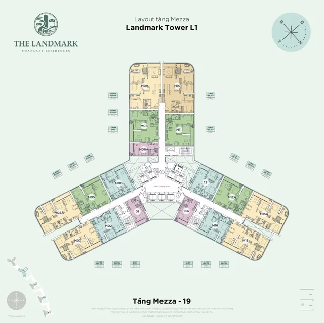 Mặt bằng The Landmark (tháp L1): Tầng 19 · Mezza