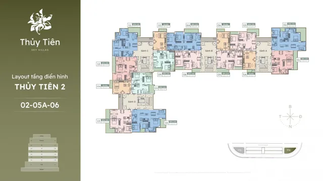Mặt bằng Thủy Tiên Sky Villas (trung tầng): Thủy Tiên 2 · tầng 2, 05A, 6