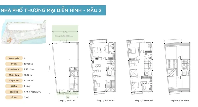 Mặt bằng Nhà phố Vịnh Đảo (Sky Oasis): Điển hình · mẫu 2
