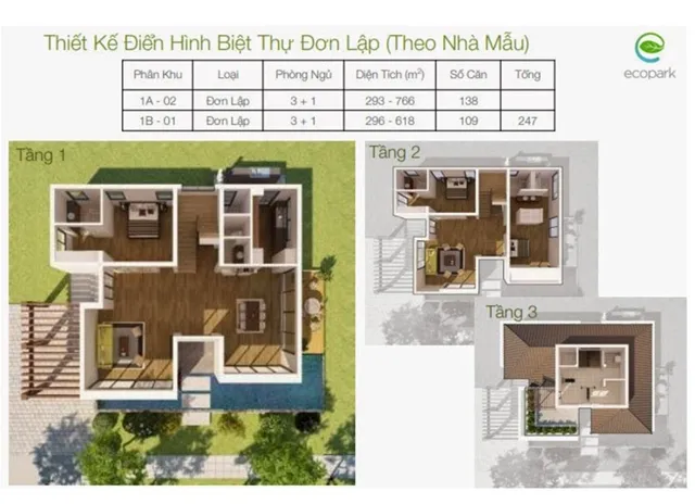 Mặt bằng Vườn Tùng: Biệt thự đơn lập